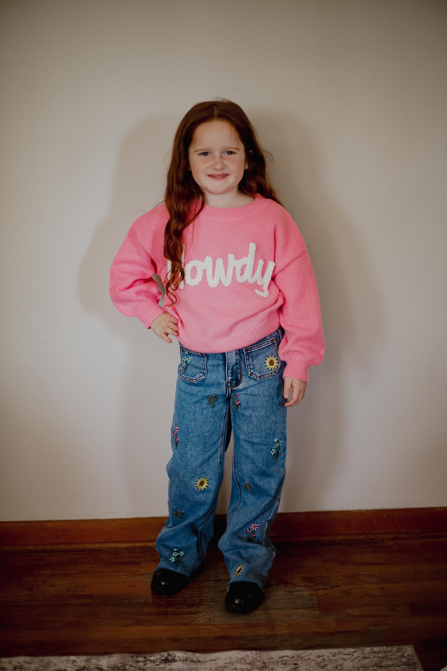 Pink Howdy Upper Case - Toddler Sweater