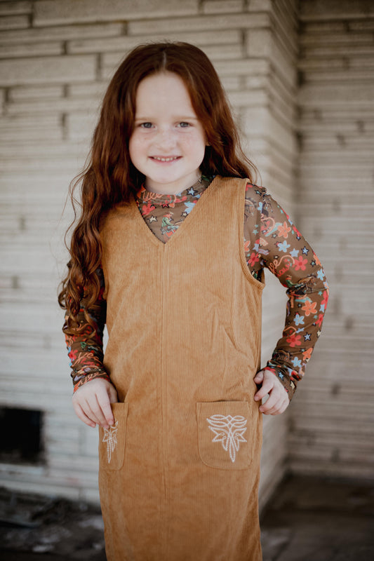 Brown Corduroy - Youth - Sleeveless Dress