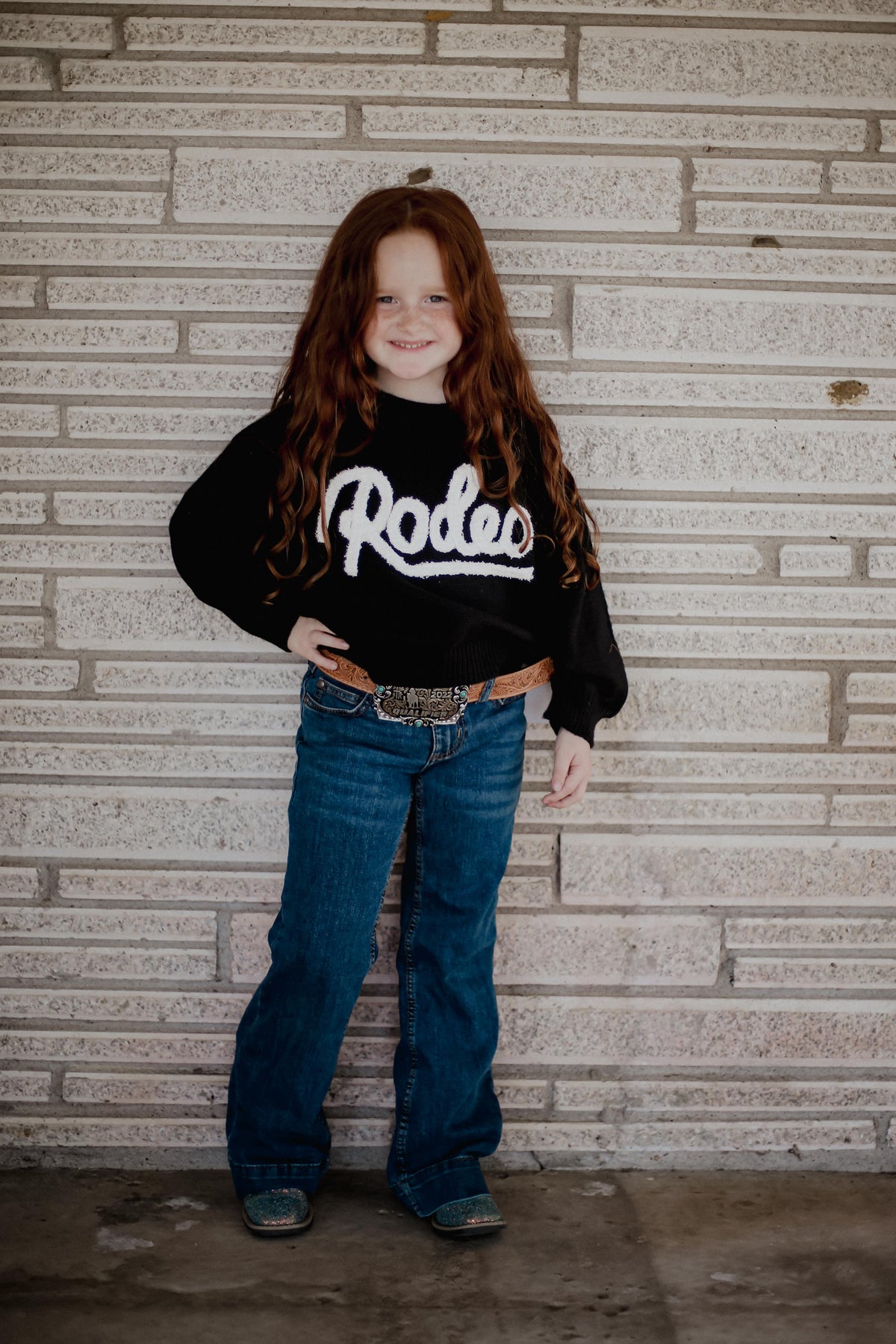 Black Rodeo Youth Sweater lifestyle image