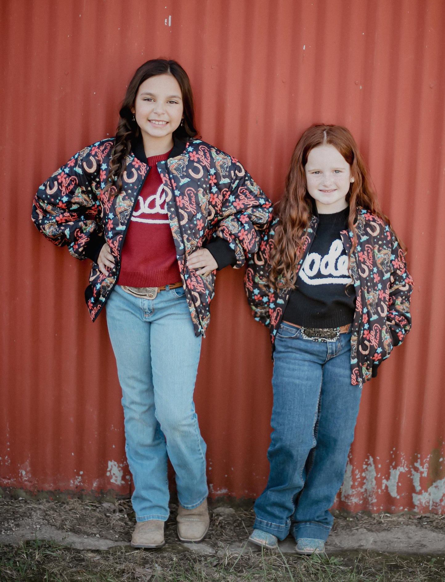 Black Yee Haw - Youth quilted Bomber Jacket