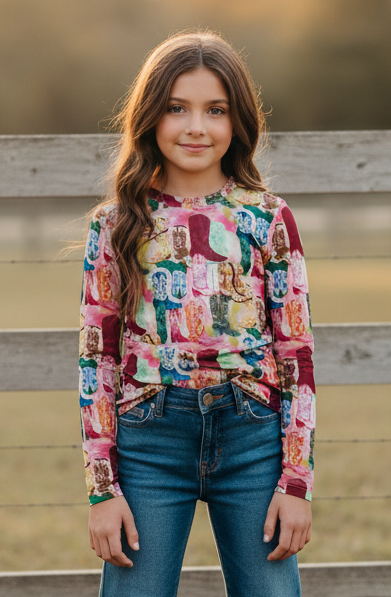 Kicking Boots - Toddler Mesh LS Top