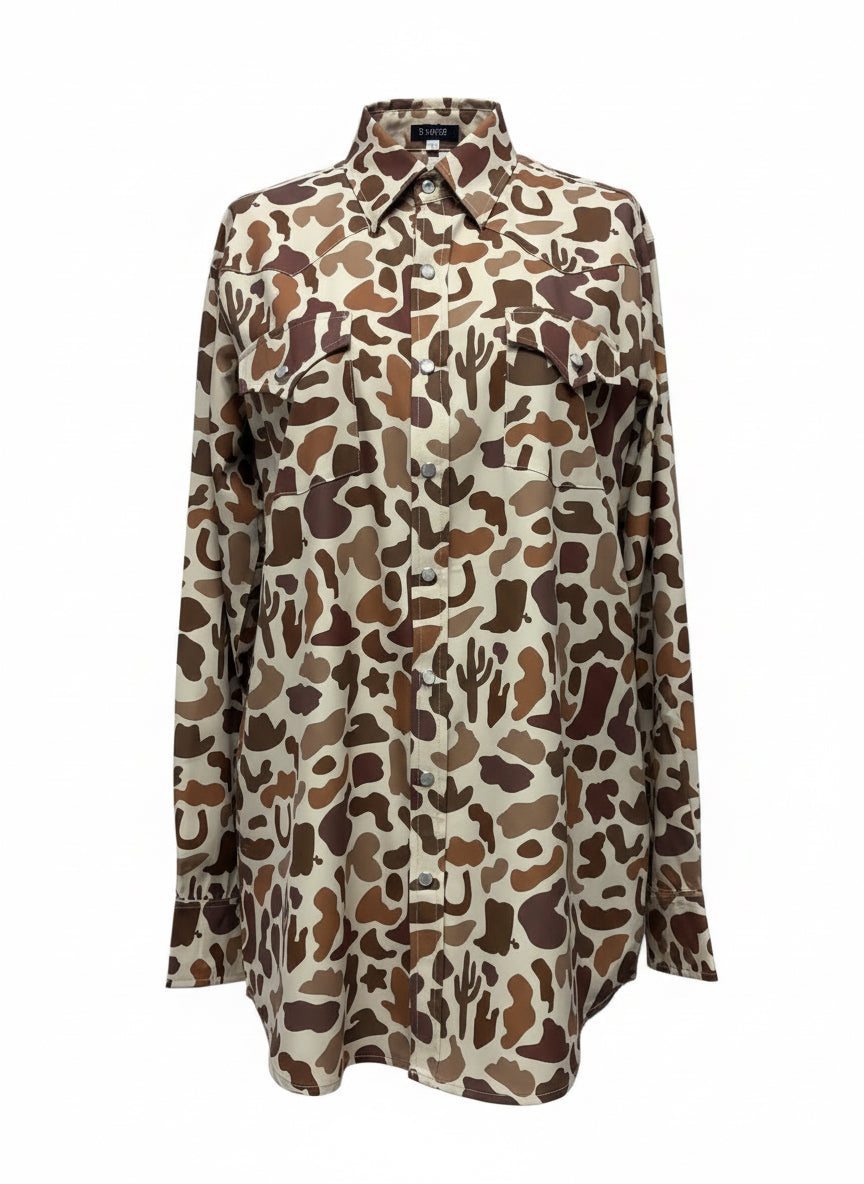 Western Camo - Toddler Performance LS Pearl Snap - 2 Rowels Ranch & Rodeo Wear