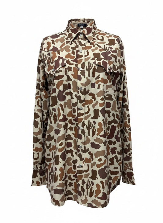 Western Camo - Toddler Performance LS Pearl Snap - 2 Rowels Ranch & Rodeo Wear