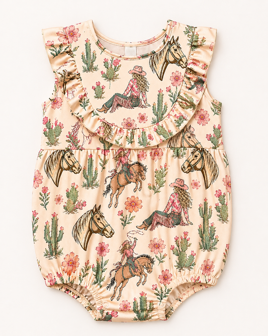 Cowgirl and Chaps- Infant Ruffle Onesie