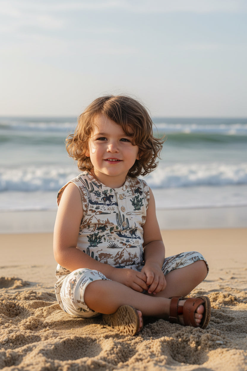 Desert Cowboy - Toddler Slvls Short Romper