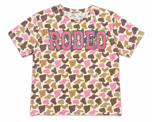 Pink Duck Camo Rodeo - Womens Embroidered SS Tee