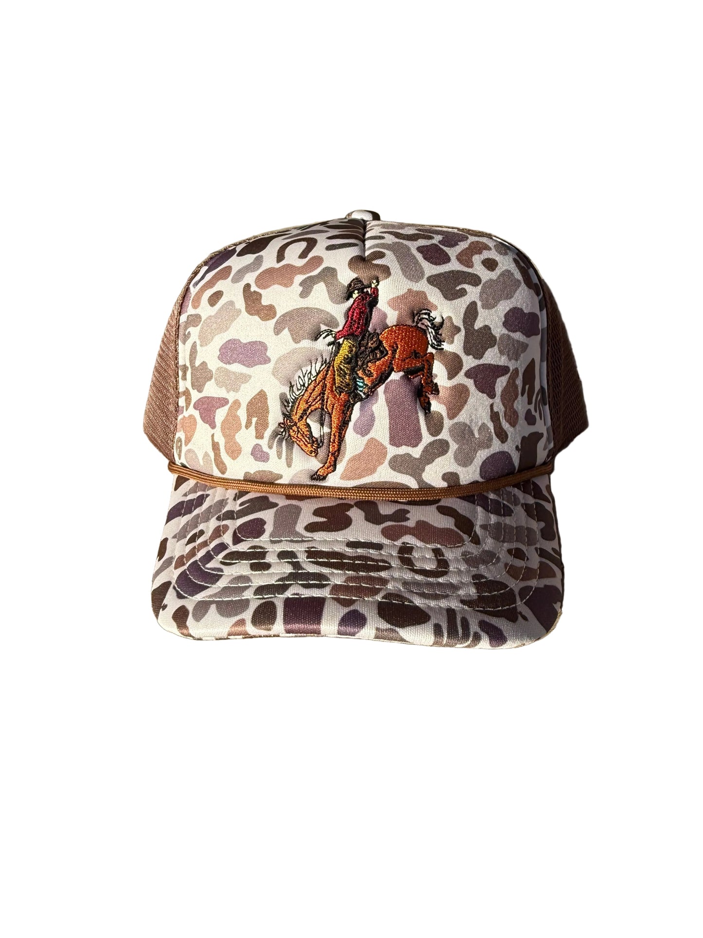 Camo Bucking Cowboy - Foam Trucker Hat