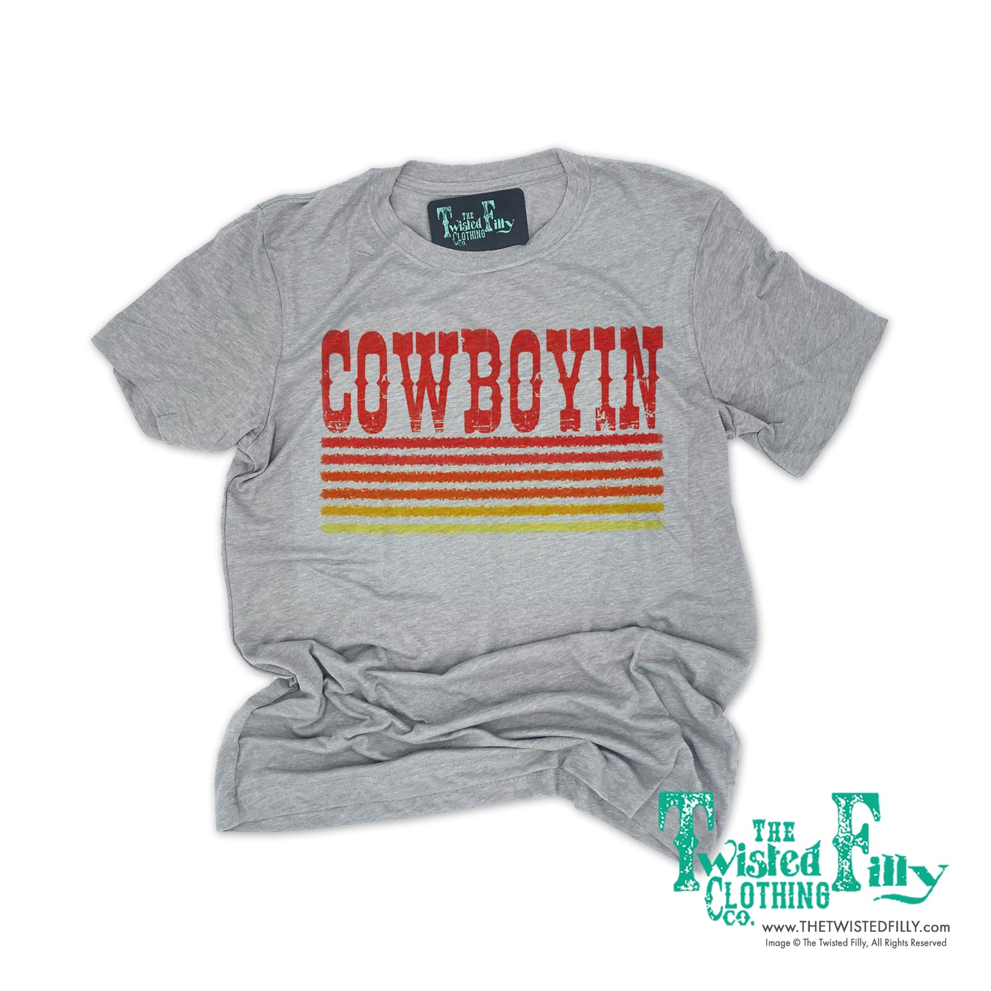 Retro Cowboyin - S/S Adult Mens Crew Neck Tee - Assorted Colors