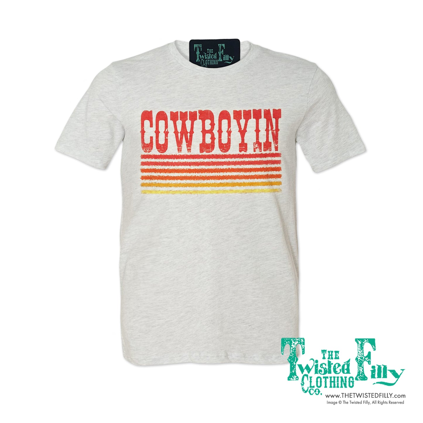 Retro Cowboyin - S/S Adult Mens Crew Neck Tee - Assorted Colors