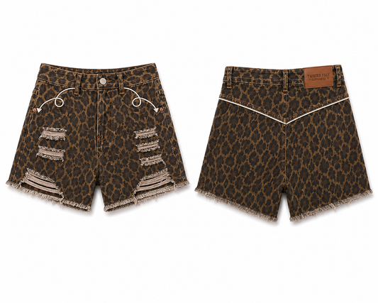 Dark Cheetah - Infant High Waisted Light Weight Denim Short