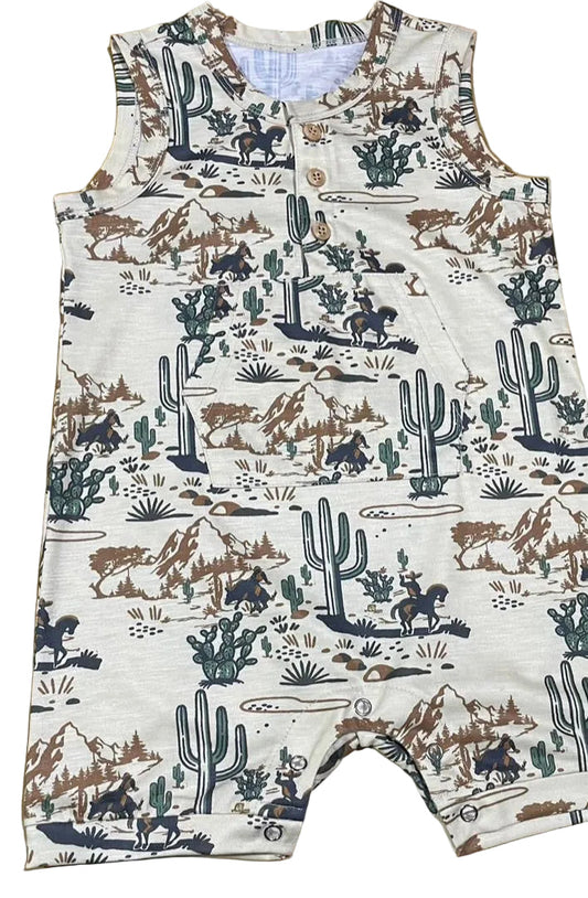 Desert Cowboy - Infant Slvls Short Romper
