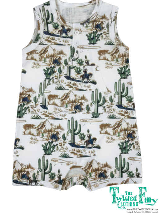 Desert Cowboy - Infant Slvls Short Romper