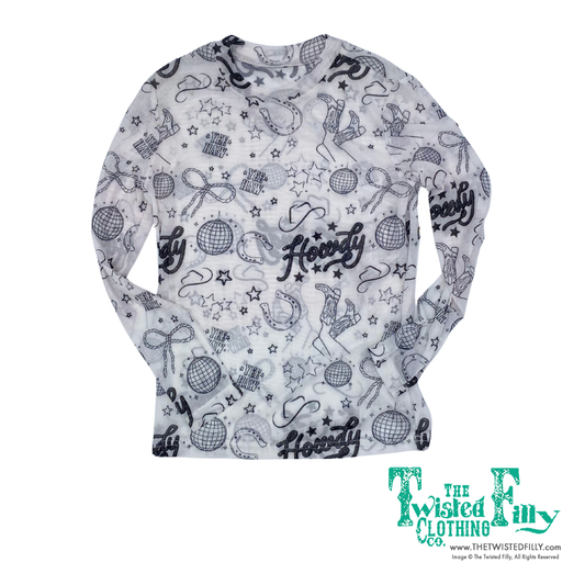 Disco Howdy - Youth LS Mesh Top