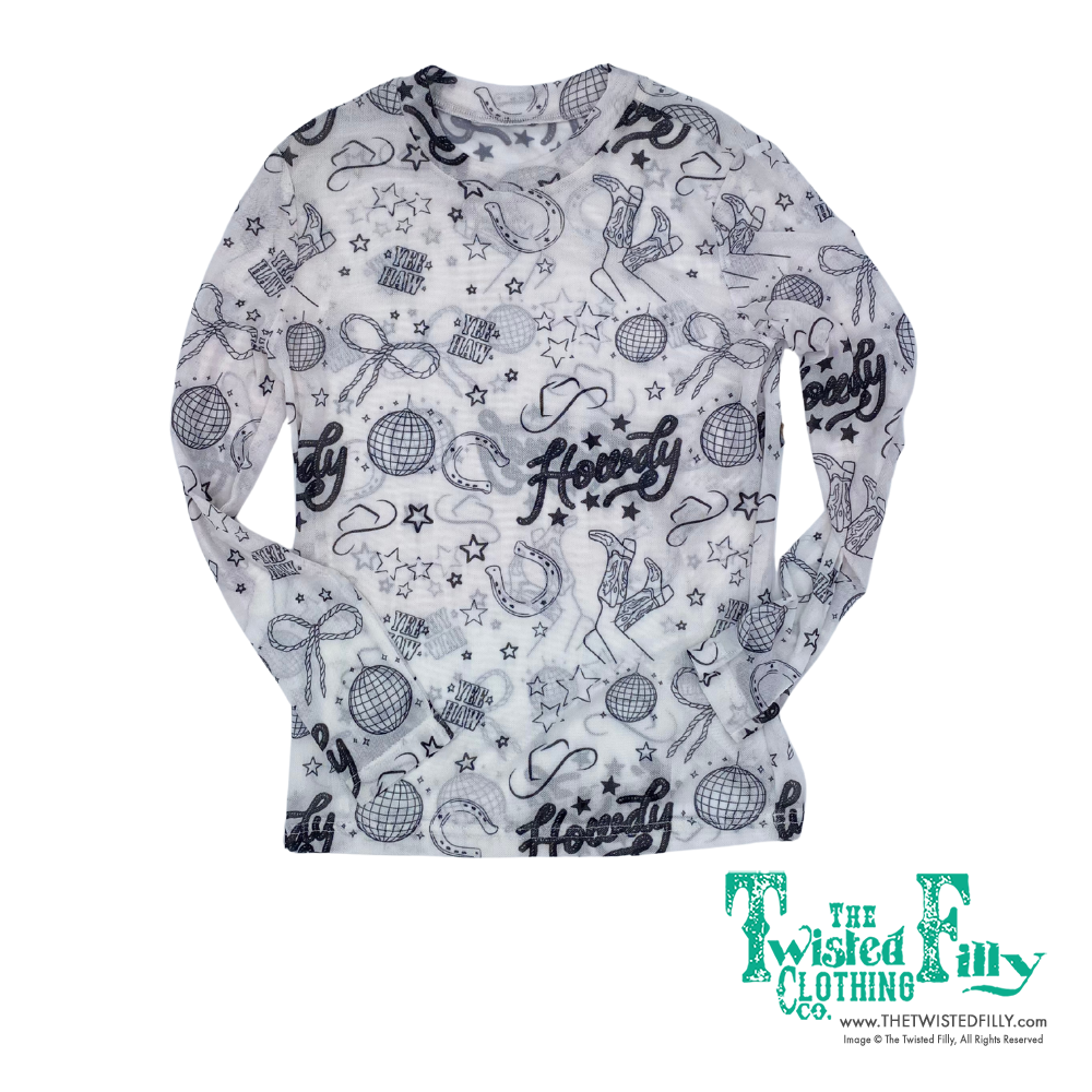 Disco Howdy - Toddler LS Mesh Top