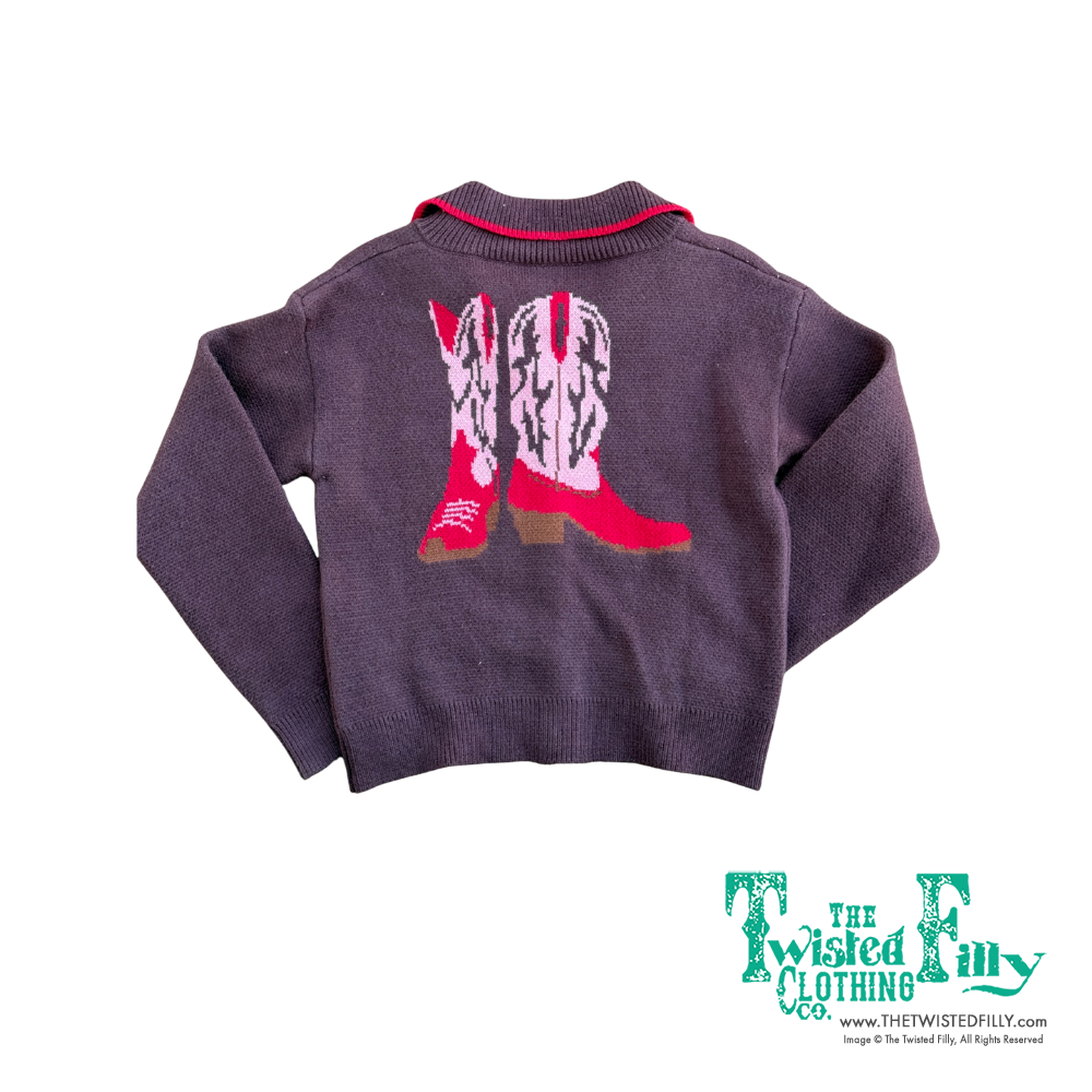 Double Horse Shoe - Youth Sweater Cardigan
