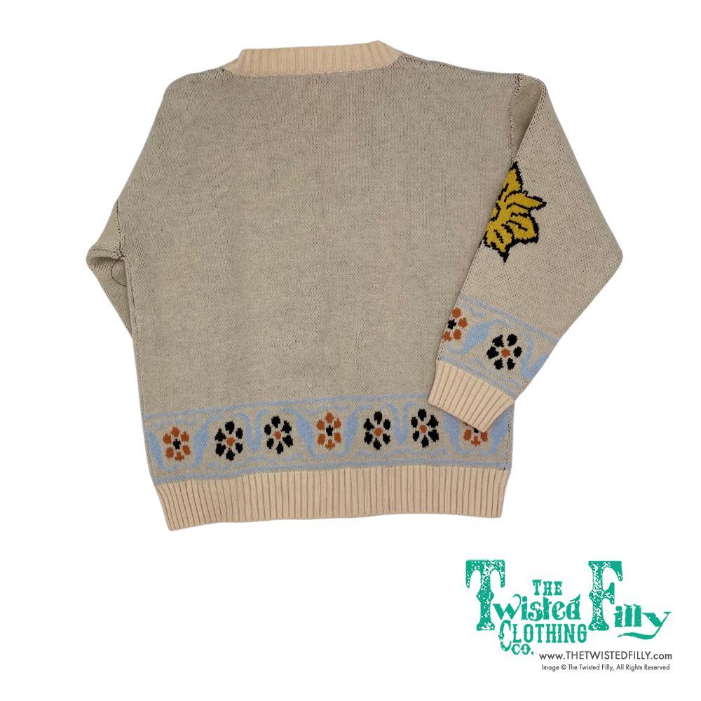 Floral Horse - Toddler Cardigan Sweater