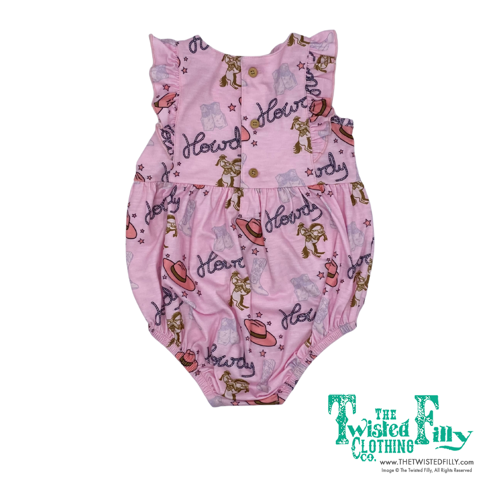 Girly Cowgirl Pink - Infant - Ruffle Sleeveless One Piece