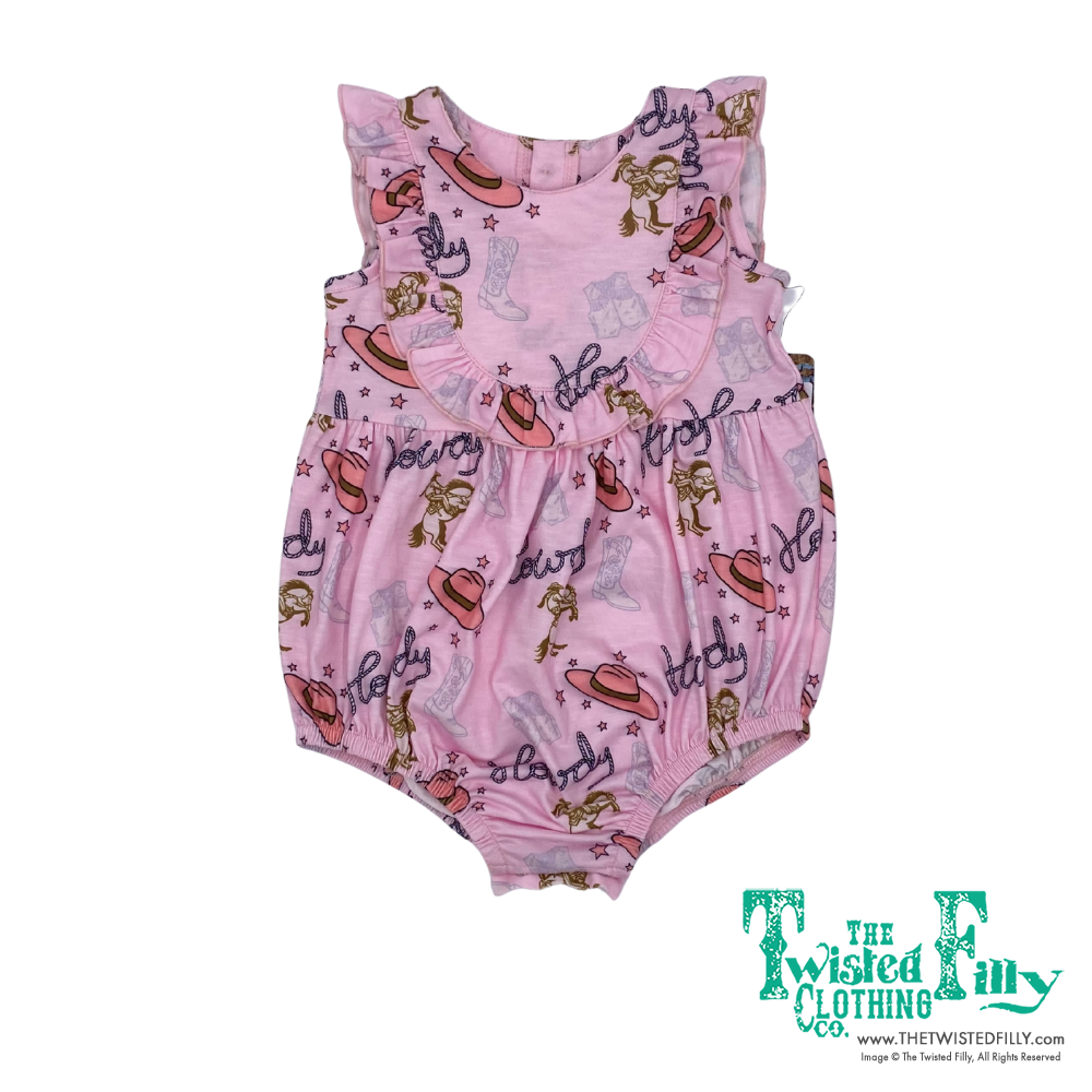 Girly Cowgirl Pink - Infant - Ruffle Sleeveless One Piece