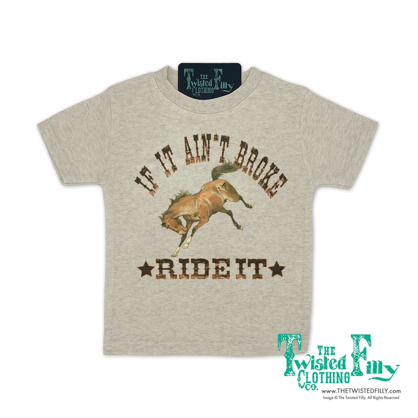 If It Ain't Broke Ride It - S/S Youth Tee - Oatmeal