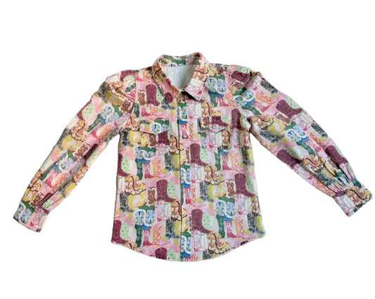 Vintage Kicking Boots - Toddler LS Pearl Snap