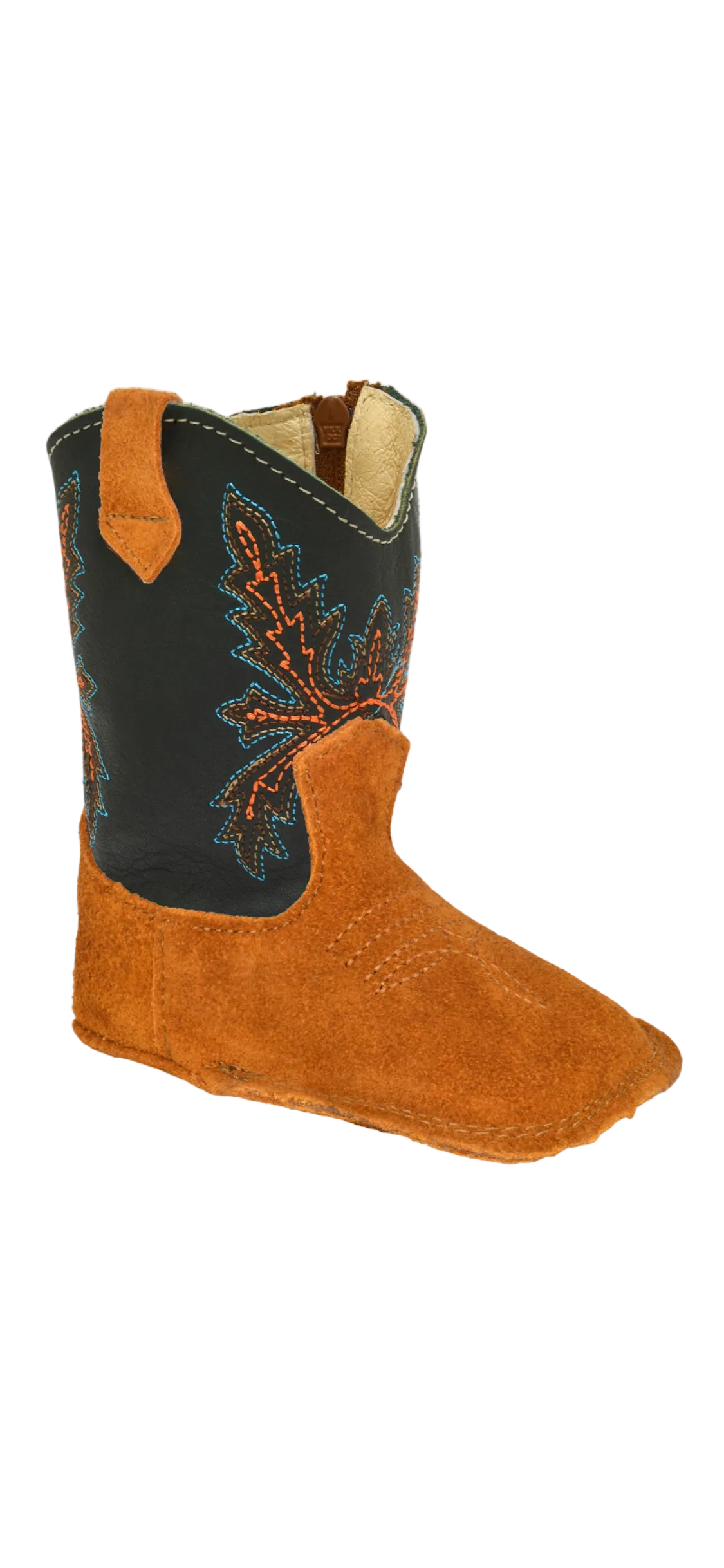 Brown Suede Black Multi Top Square Toe Boot - Infant