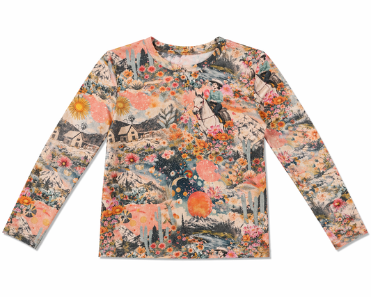 Pink Western Collage - Infant Mesh LS Top