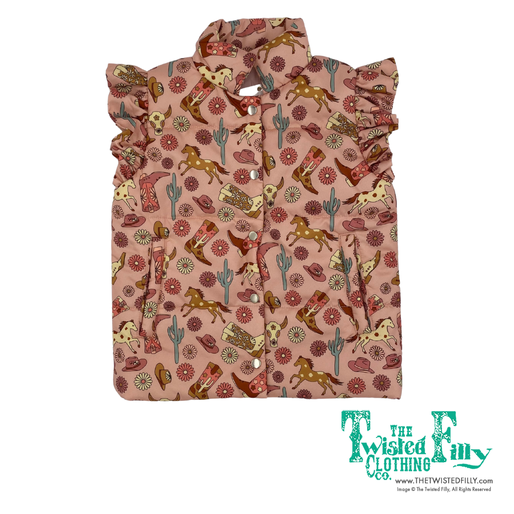 Pink Boot - Toddler Ruffle Vest - The Twisted Filly