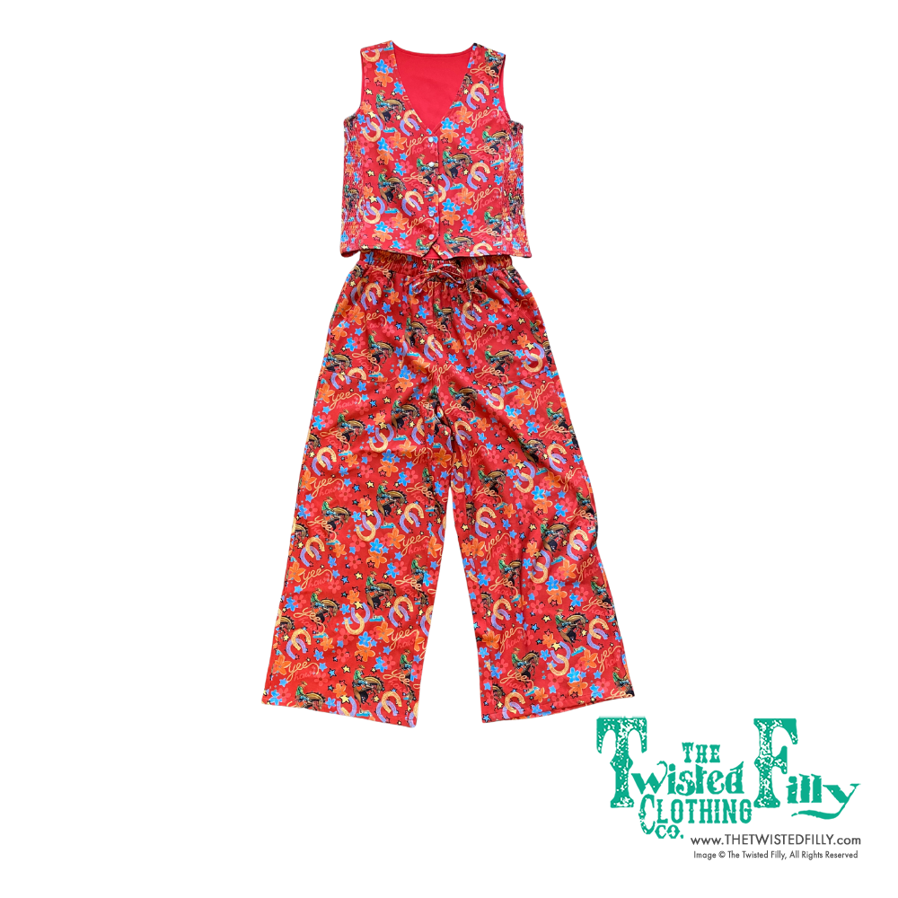 Red Yee Haw - Toddler Pearl Snap Vest
