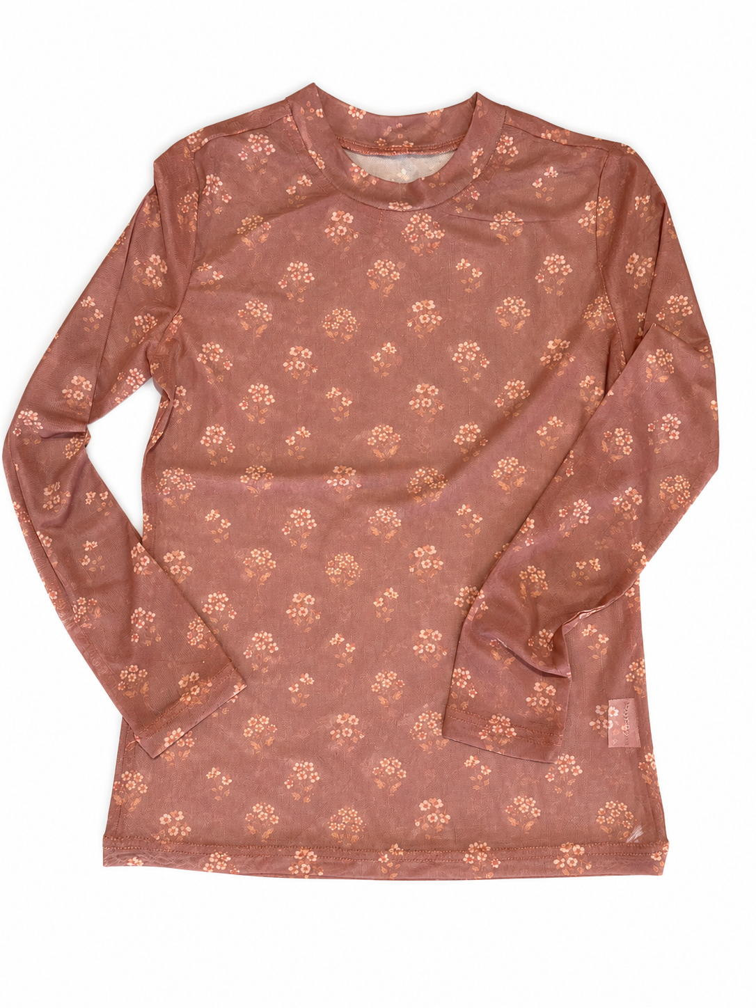 Rust Floral - Toddler Mesh LS Top