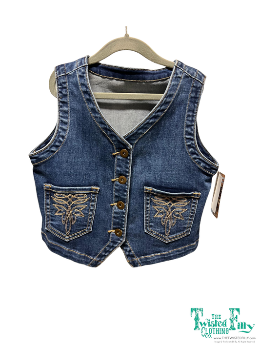 Denim Vest Boot Stitch - Toddler