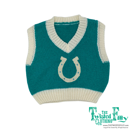 Turquoise Horse Shoe - Toddler Sweater Vest