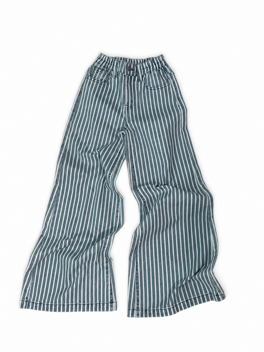 White Striped Denim - Youth Bell Pants