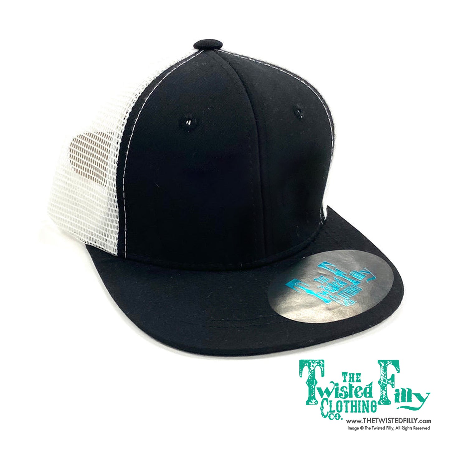 Blank Hat - Infant / Toddler Trucker Hat - Black / White