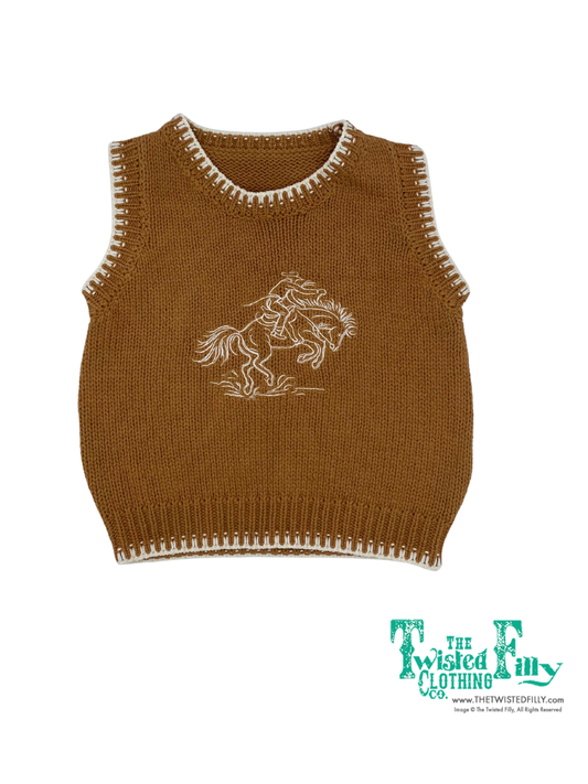 Brown Bucking Horse - Youth Sweater Vest