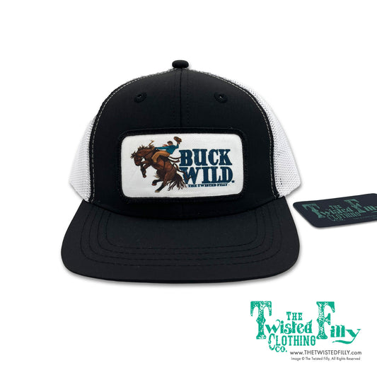 Buck Wild - Youth / Adult Snapback Hat - Black/White