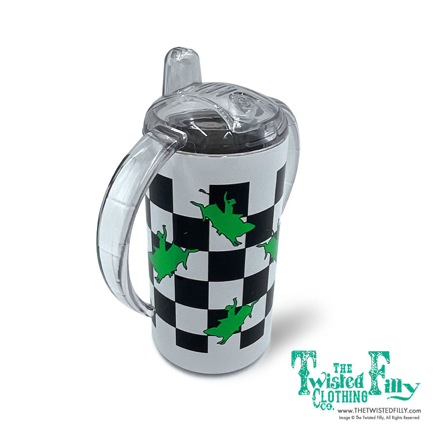 Checkered Neon Rodeo Sippy Cup