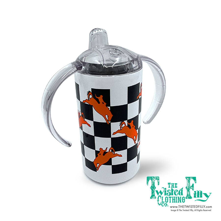 Checkered Neon Rodeo Sippy Cup