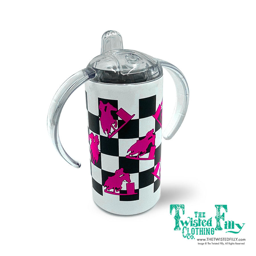 Checkered Neon Rodeo Sippy Cup