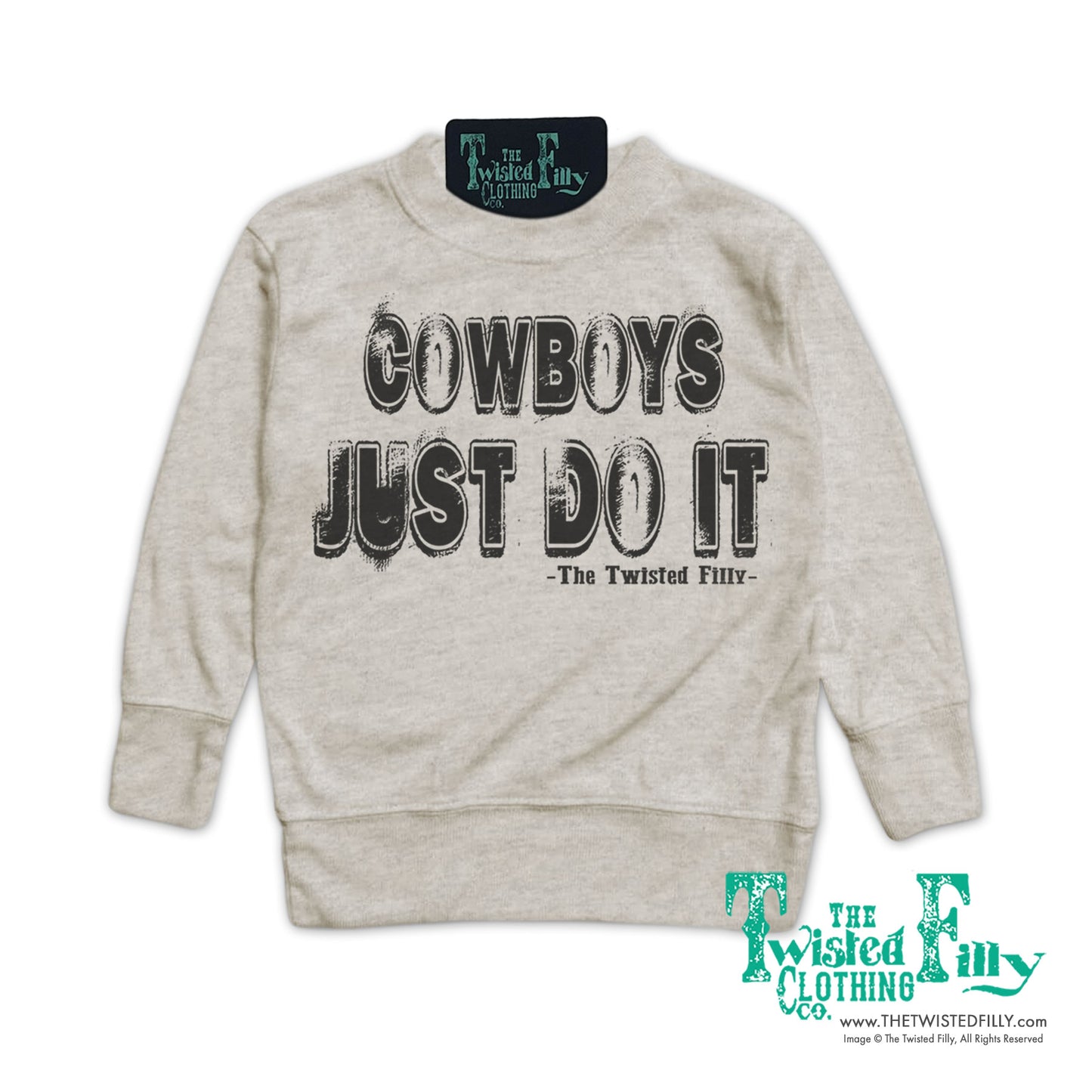 Cowboys Just Do It - Boys Toddler Pullover - Oatmeal