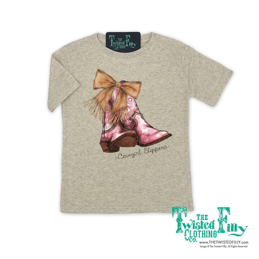 Cowgirl Slippers - S/S Girls Youth Tee - Oatmeal