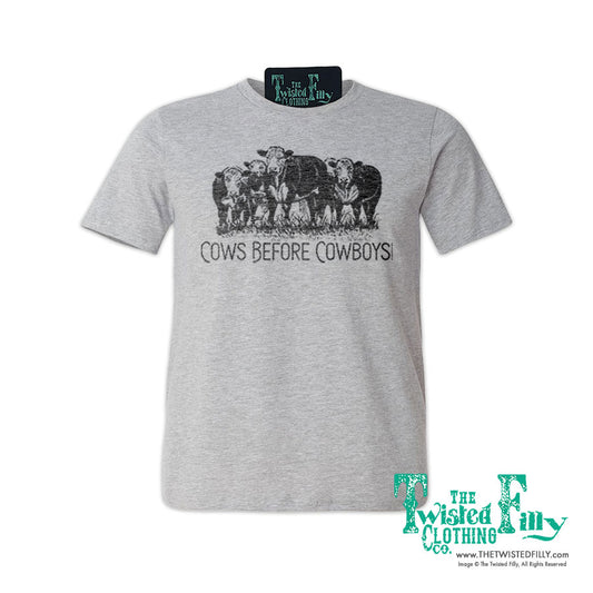 Cows Before Cowboys - S/S Adult Crew Neck Womens Tee - Assorted Colors