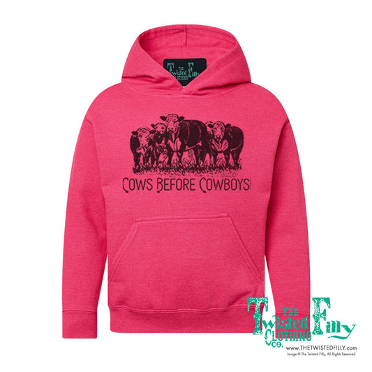 Cows Before Cowboys - Youth Girls Hoodie - Assorted Colors