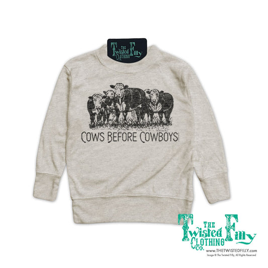 Cows Before Cowboys - Youth Girls Pullover - Oatmeal