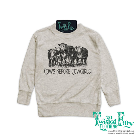 Cows Before Cowgirls - Youth Boys Pullover - Oatmeal