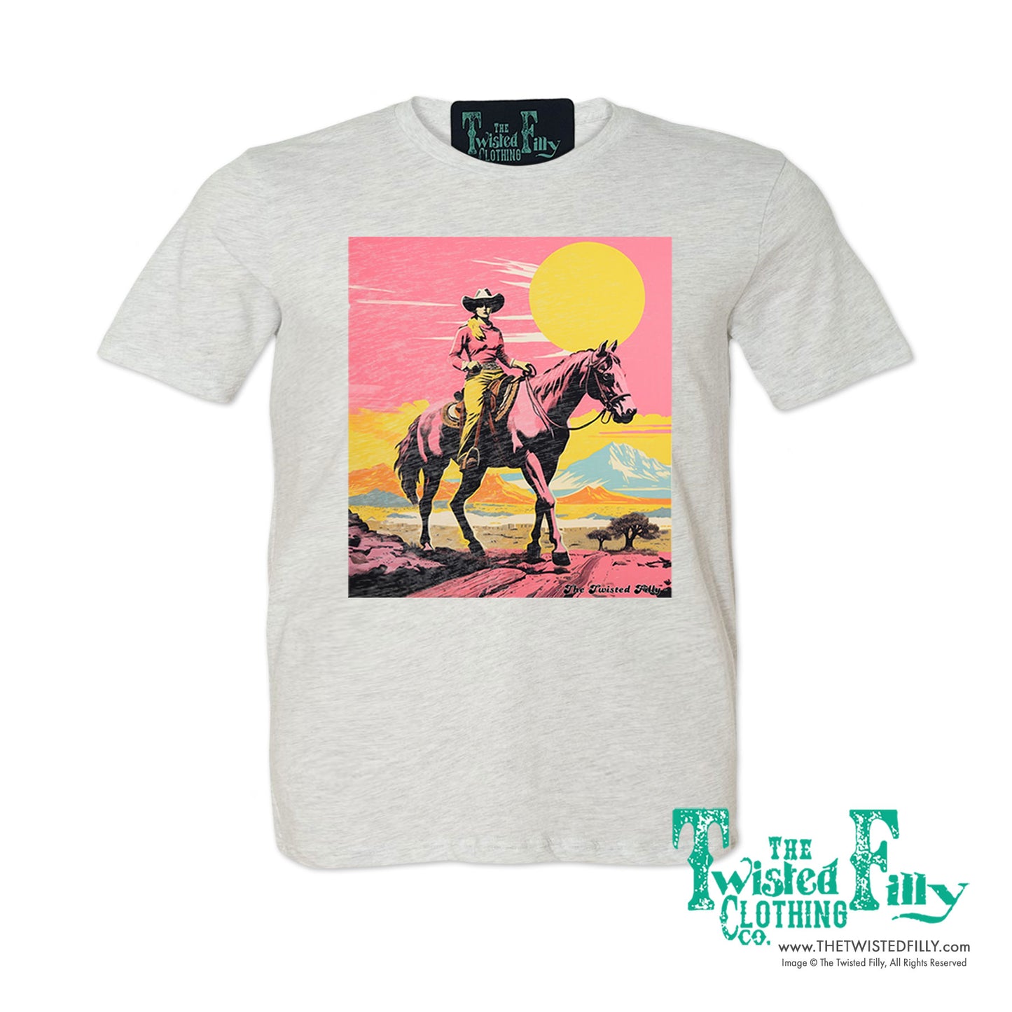 Desert Cowgirl - S/S Adult Crew Neck Womens Unisex Tee - Assorted Colors