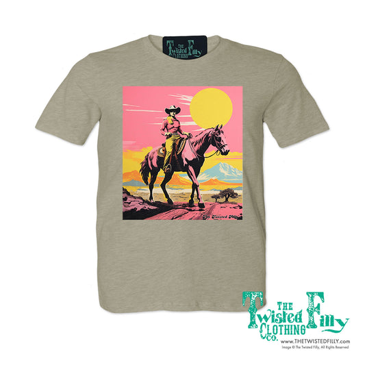 Desert Cowgirl - S/S Adult Crew Neck Womens Unisex Tee - Assorted Colors