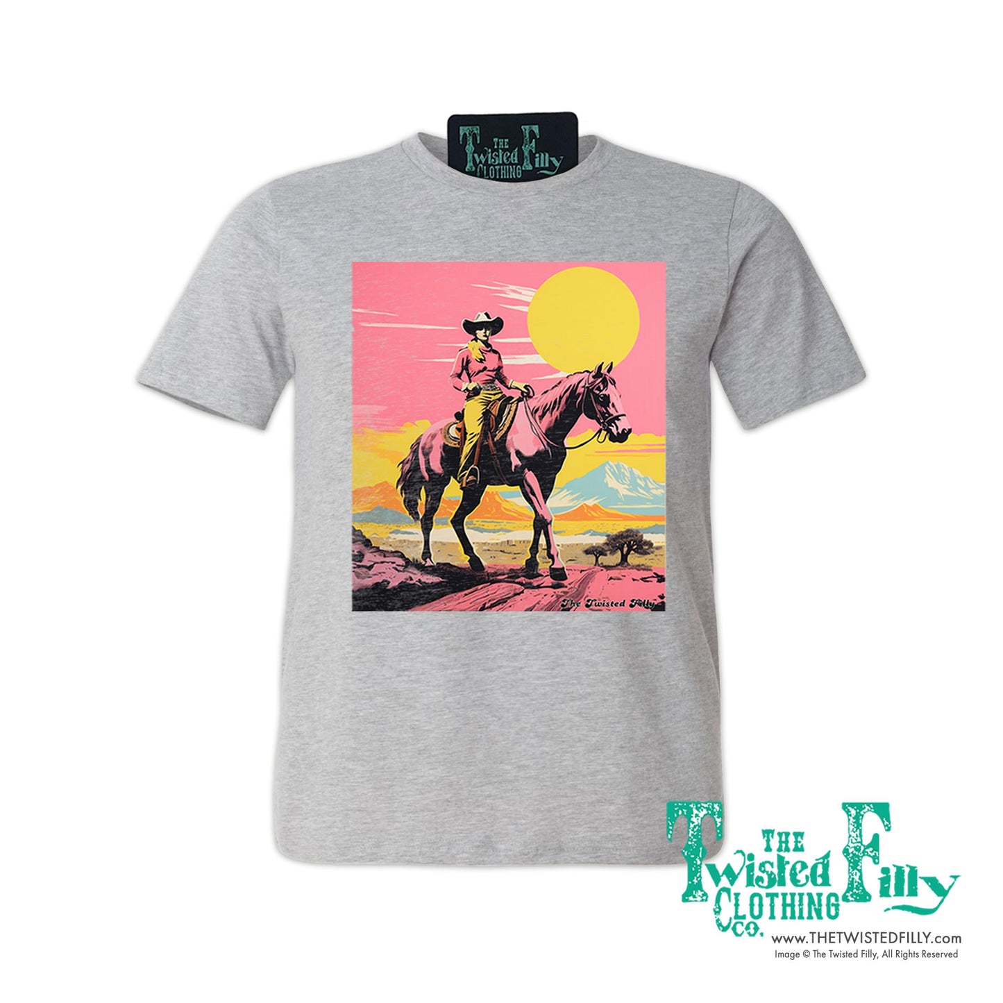 Desert Cowgirl - S/S Adult Crew Neck Womens Unisex Tee - Assorted Colors