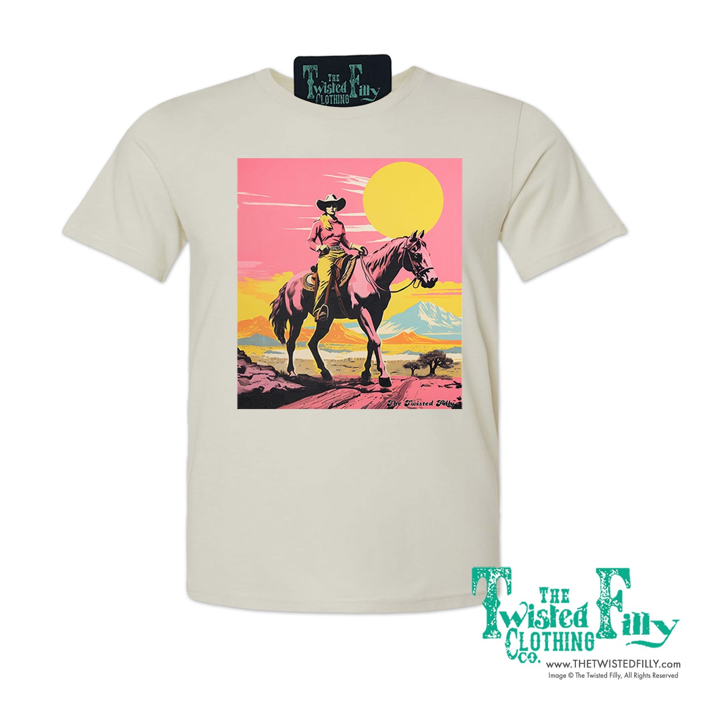 Desert Cowgirl - S/S Adult Crew Neck Womens Unisex Tee - Assorted Colors