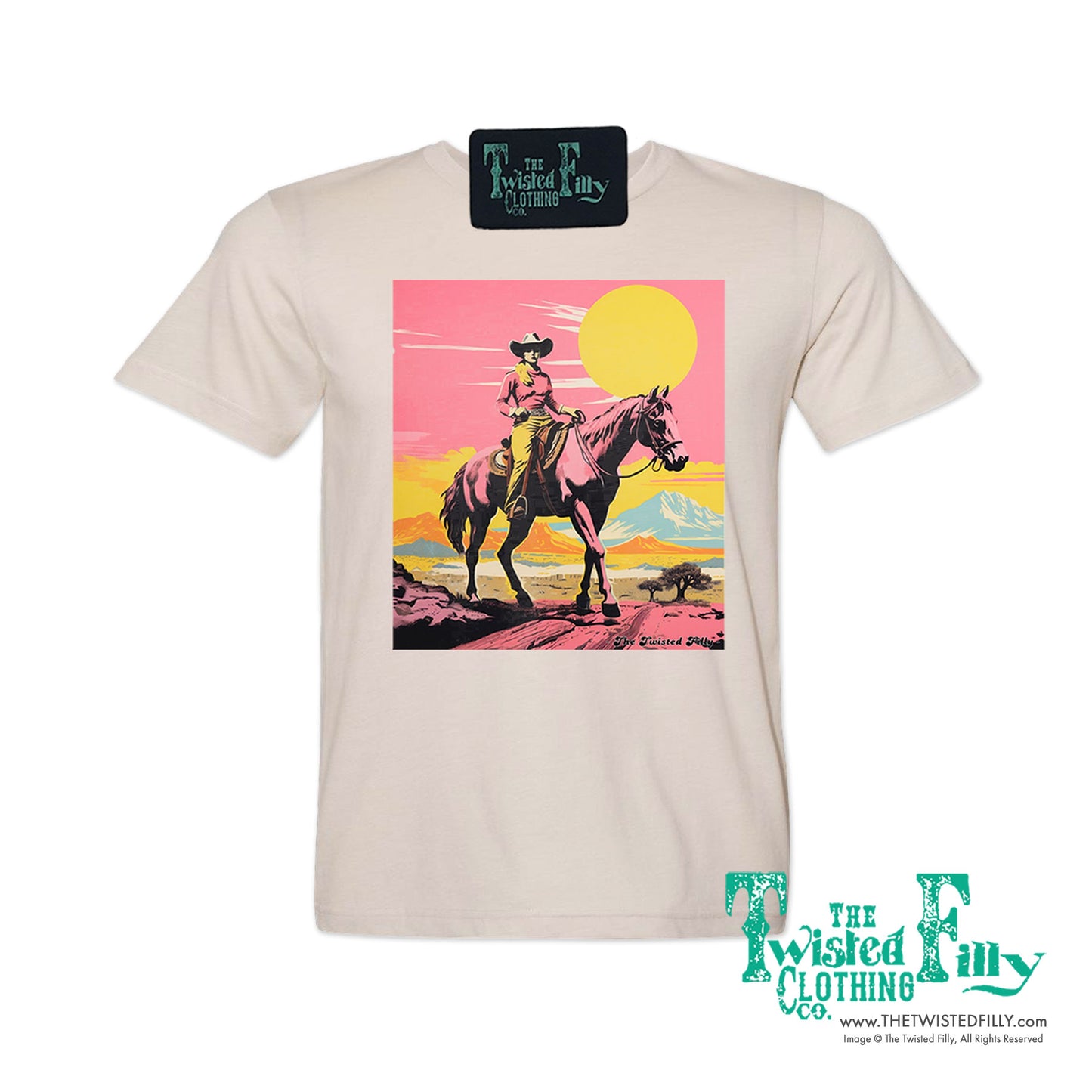 Desert Cowgirl - S/S Adult Crew Neck Womens Unisex Tee - Assorted Colors