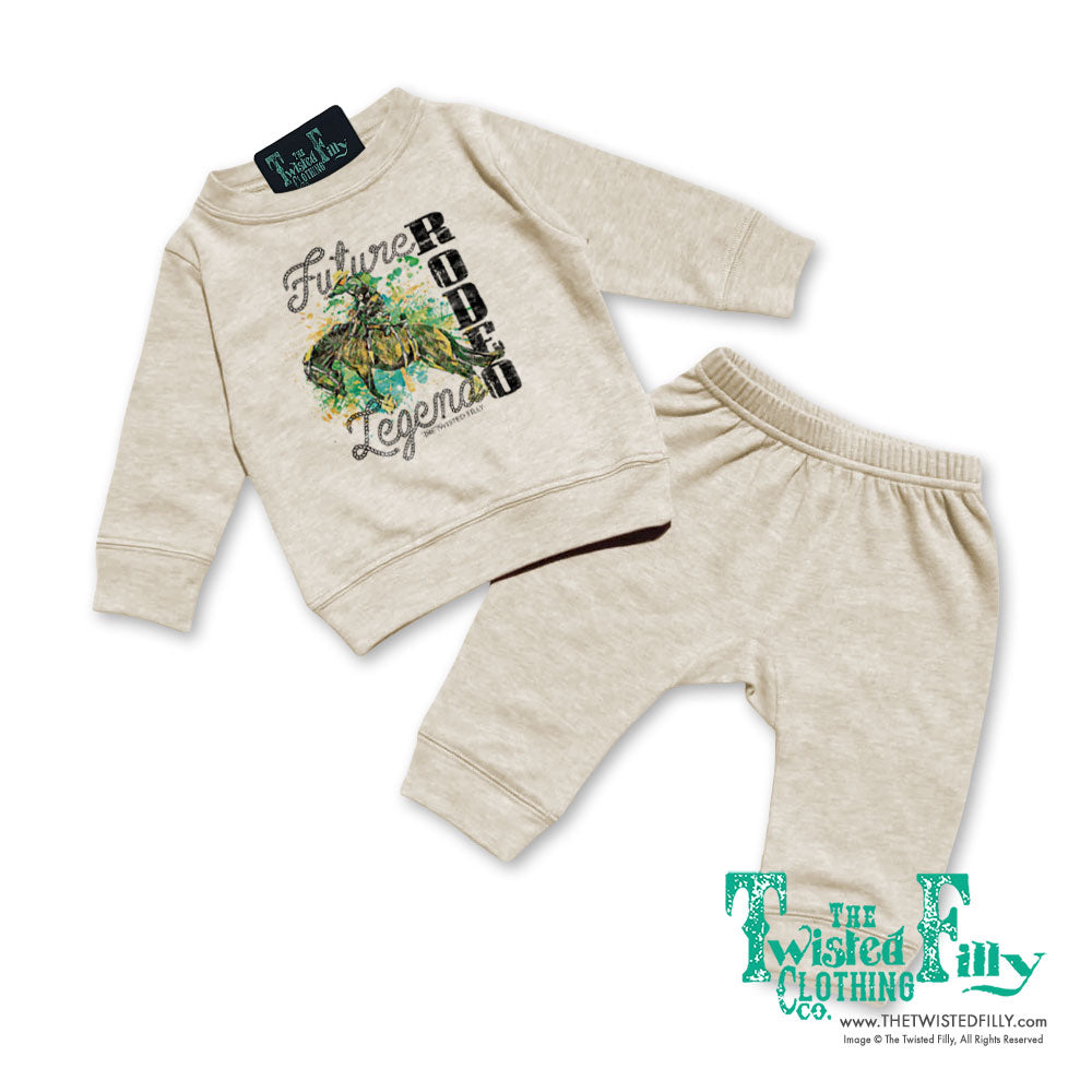 Future Rodeo Legend Bronc - Infant Two Piece Outfit  - Oatmeal